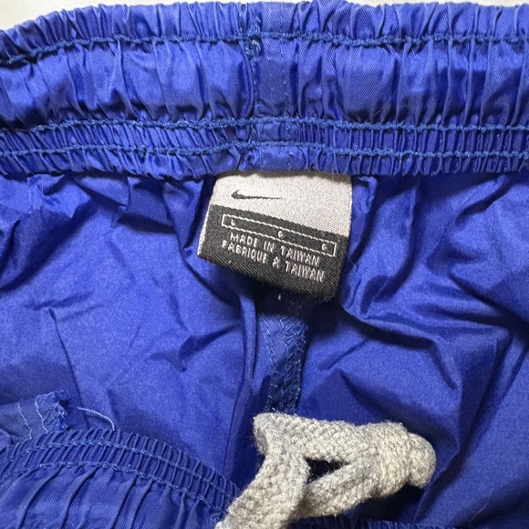 Vintage Nike Parachute Pants Mens Large Blue Drawstring Silver Tag Ankle Zip - Picture 5 of 10